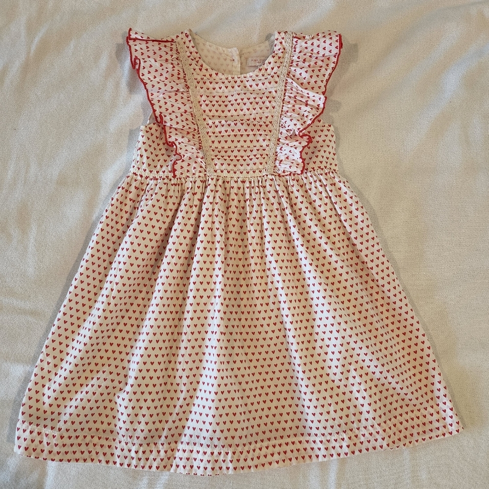 Pink Chicken NYC Heart Print Dress 5 Years *READ*